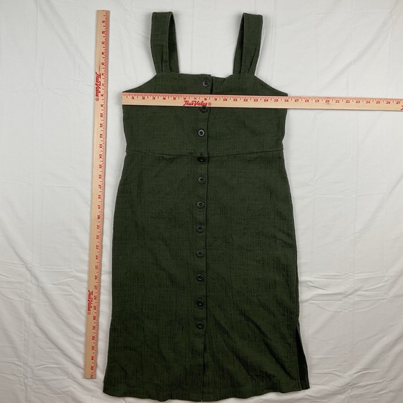 Madewell Texture and Thread Green Button Front Midi Dress Womens Small Casual - Picture 4 of 9
